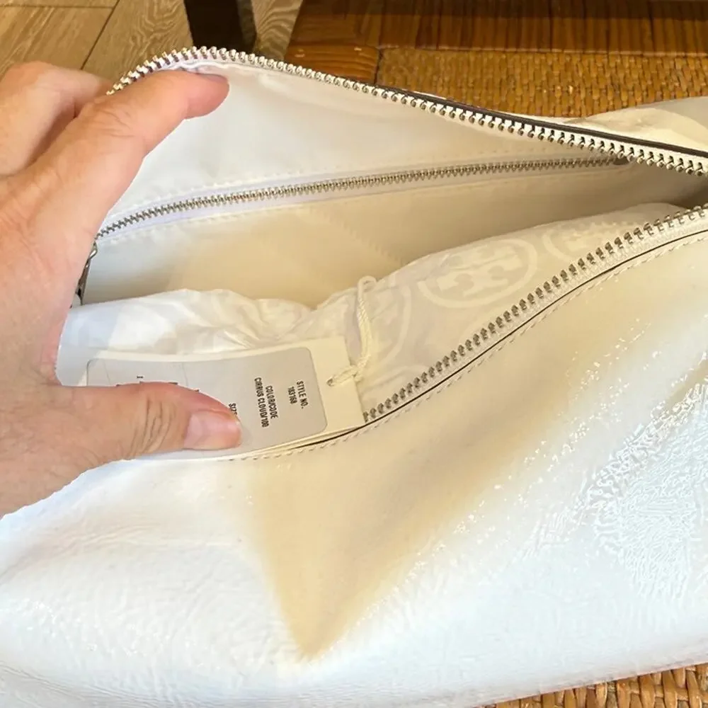 Tory Burch Rory Crinkle Shoulder Bag 183168 $495 Cirrus Cloud